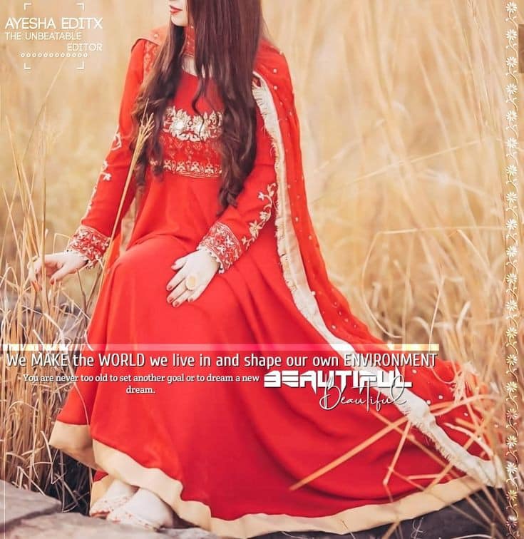 Cute Girl In Red Dress Hidden Face Dp For Fb Whatsapp