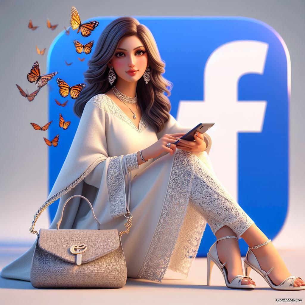 Latest 2024 Trending Enchanting Elegance Pretty Girl In White Shalwar   Latest 2024 Trending Enchanting Elegance Pretty Girl In White Shalwar Kameez With Facebook 3d Ai Logo  Photodoozy 